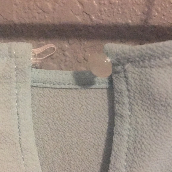 Light Blue Cold Shoulder Top - Picture 3 of 5